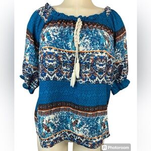 Panhandle Short Sleeve Peasant Style Top Women’s Small